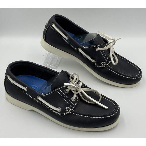 Dooney & Bourke Other - Dooney & Bourke Men's Boat Shoe's Size 9 Navy Leather Deck Moc Toe Portugal